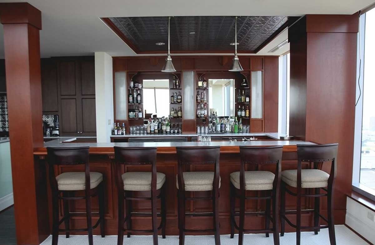 A wall hanging customized kitchen bar will add a lot of class to your kitchen
