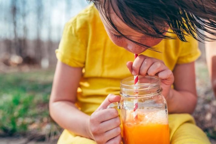 Drinking Orange Juice Made From Powder