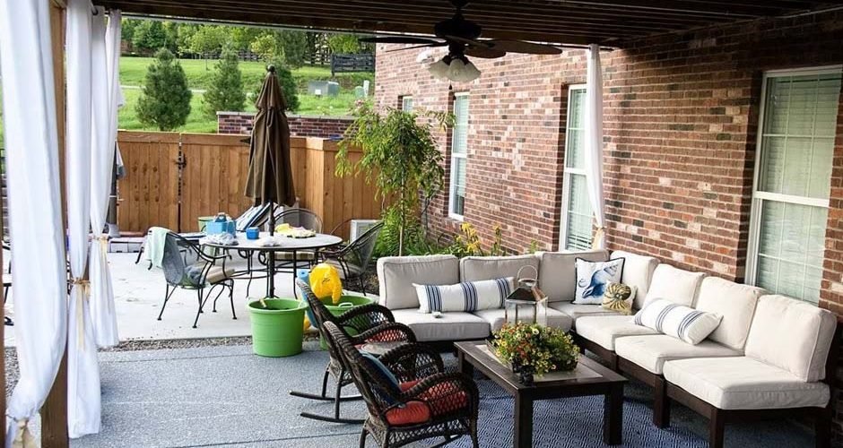 Outdoor Living Space with Drapery