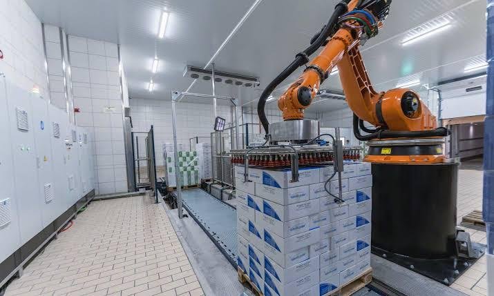 Modern automated robotic warehouse